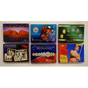 Six consecutive Australian proof coin year sets 2002-2007