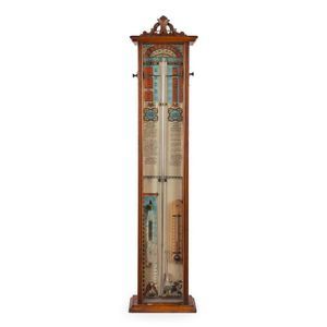 Admiral Fitzroy barometer in oak case with Melbourne retailer's…