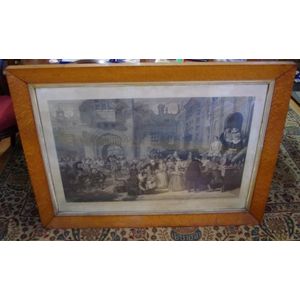 Large antique birds eye maple frame, 89 cm x 119 cm, with…