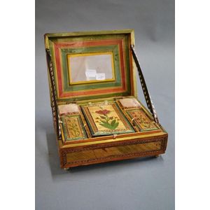 French Napoleonic Prisoner of war straw work box, circa 1800,…