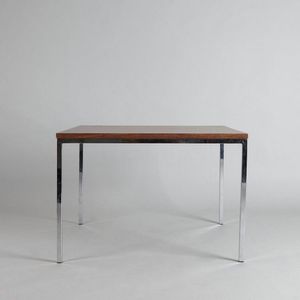 A Parker style coffee table, with wood table top and chrome…