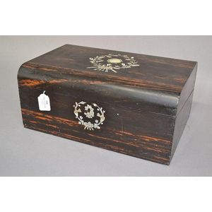 Antique English 19th century coromandel writing box, fitted…