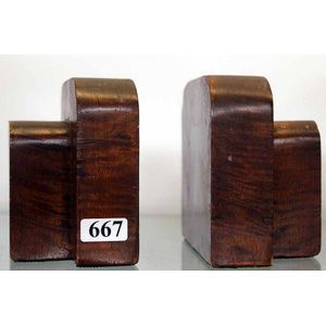 A pair of Australian hard wood bookends, circa 1940. Height 10…