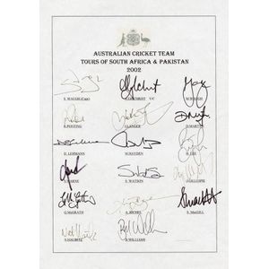 2002 Australian Team, Tours of South Africa & Pakistan, team…