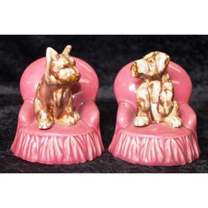 Pair of Australian dog bookends by Lyndale Moss, stamped to…