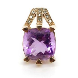 Amethyst Set shops in 10k Gold Stamped Pendent