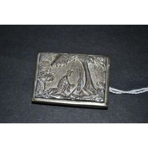Australian silver pill box with decoration of a Bushman 35.9gr,…