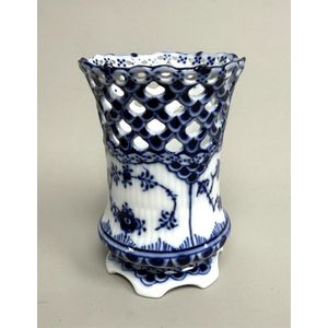 Royal Copenhagen Blue & White Fluted Full Lace Porcelain Vase - Royal ...