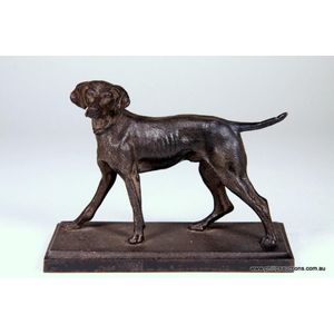 A Victorian cast iron figure of a pointer, 19th century, the…