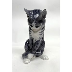 A Royal Copenhagen, Denmark porcelain figure of a cat, no. 340,&hellip;
