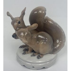 A Royal Copenhagen, Denmark porcelain figure of squirrels&hellip;