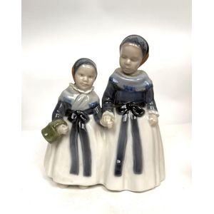 A Royal Copenhagen, Denmark porcelain figure of two girls in&hellip;