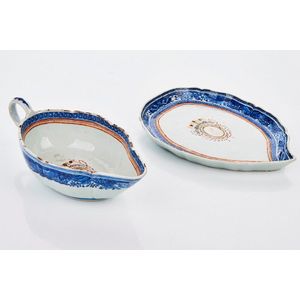 Chinese export blue and white sauceboat Qianlong (1736-1795),…