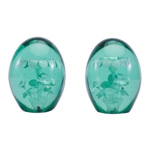 A pair of Victorian floral glass dumps circa 1880, each…