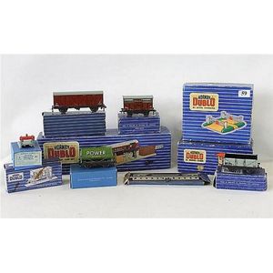 Ten Hornby Dublo models, including petrol tank wagon D1 'Power…