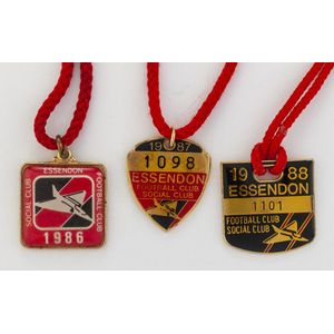 Badges: Cricket & Football membership badges c1980-1991, noted…