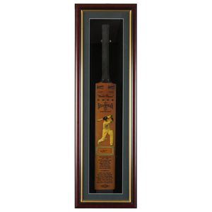 Don Bradman signature on card, affixed to replica 'Sykes - Don…
