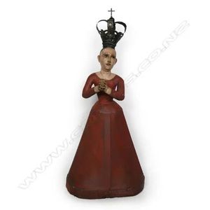 An 18th century folk art wood, paper mache and gesso figure of…