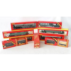 Twelve various Hornby and Tri-Ang models, including freight and…
