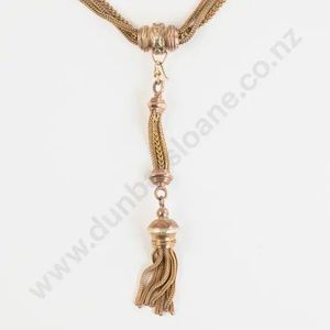 Victorian 9ct fancy triple chain necklace, with detachable&hellip;