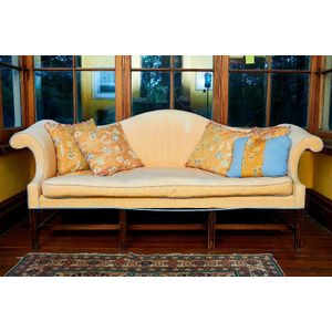 Georgian camel back settee, c. 1800, the three-seater with&hellip;