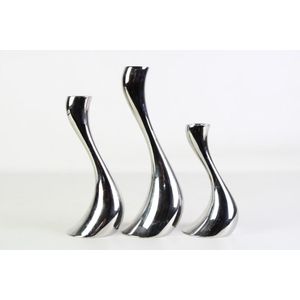 Georg Jensen 3-Piece Candleholder suite, height tallest 24.5 cm