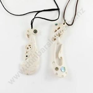 Two modern pendants, resin pendant length 10 cm, bone pendant&hellip;