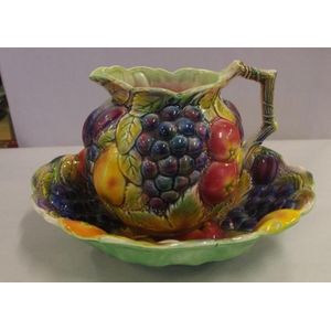 Vintage Ceramic Majolica Fruit Pitcher