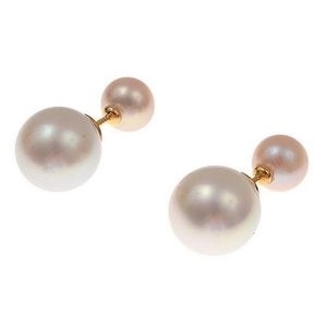 18ct Gold South Sea & Cultured Pearl Stud Earrings - Earrings - Jewellery