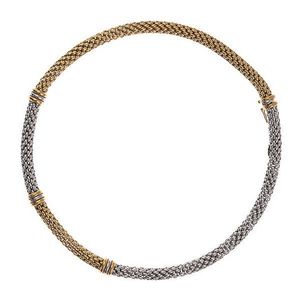 Fope Italian Gold Collar - Tubular Weave Design - Necklace/Chain ...