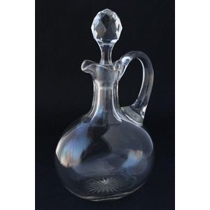 Victorian crystal decanter and stopper, with spherical stopper,…