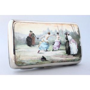 Stunning late Victorian and enamel sterling silver, cigarette…