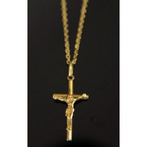 18ct yellow gold chain necklace & crucifix. Length 60 cm.…