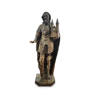 17th/18th century German wood and gesso religious figure, of…