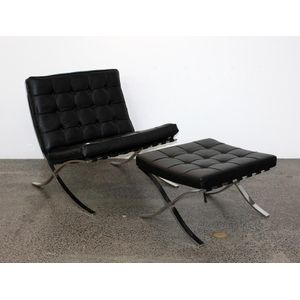 Ludwig Mies van der Rohe, Barcelona chair and ottoman, with… - United ...