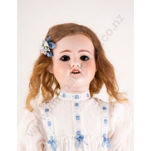 SFBJ bisque doll, sleeping dark pupiless eyes light brown…