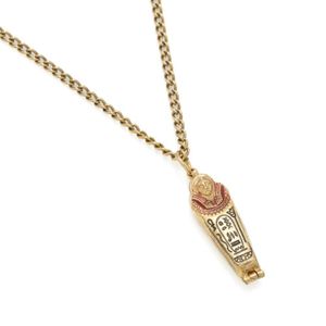 An Egyptian revival gilt Mummy pendant necklace, sarcophagus&hellip;