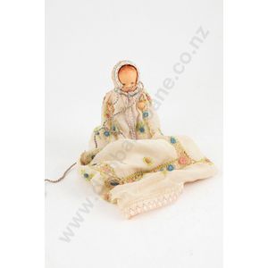 Germany painted bisque baby, 9 cm, marked Germany wearing…