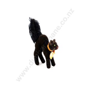 Vintage Steiff velvet and plush black cat, still with paper…