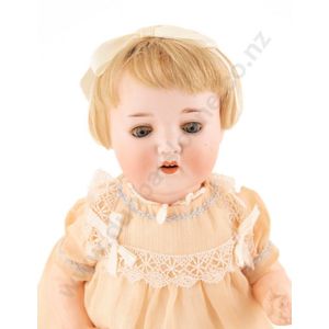 Porzellanfabrik Mengersgereuth bisque character baby doll, blue…