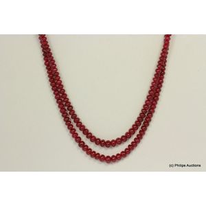 Mid-Century Double-Strand Coral Necklace