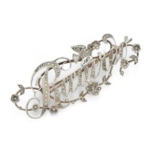 Antique and vintage gem set brooch with seed pearls - price  display picture 1