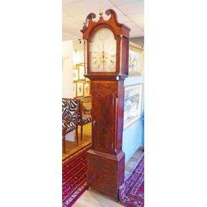 George II Scottish longcase clock having a flame mahogany case&hellip;