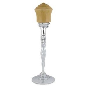 An impressive Art Deco 'Diana' lamp, chrome and glass, circa…