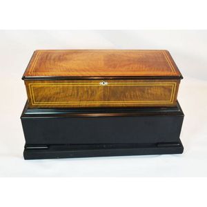A Swiss Interchangeable musical cylinder box c. 1890 the lower…