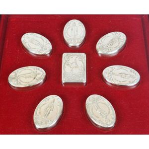 Eight silver commemorative snuff boxes a collection of sterling…