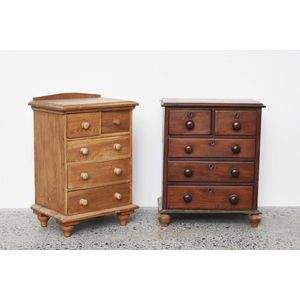 Two Victorian miniature chests of drawers, 19th century, one in…