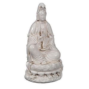 Chinese Blanc de Chine Guanyin Figure with Lotus Base - Ceramics ...