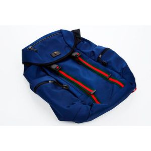 Gucci, backpack, deep blue nylon with contrast signature stripe&hellip;