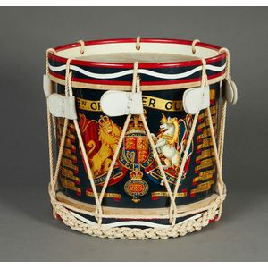 A First Battalion Grenadier guards drum, painted with the Royal…